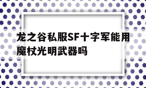 龙之谷私服SF十字军能用魔杖光明武器吗的简单介绍