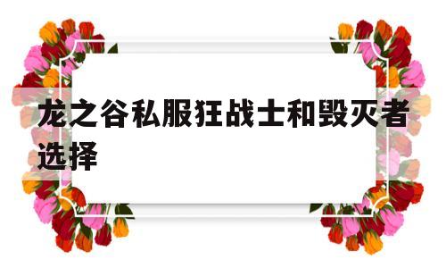 龙之谷私服狂战士和毁灭者选择