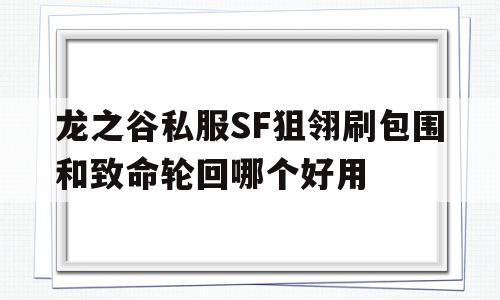 包含龙之谷私服SF狙翎刷包围和致命轮回哪个好用的词条