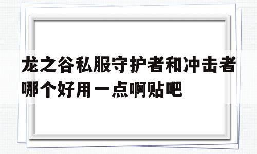 龙之谷私服守护者和冲击者哪个好用一点啊贴吧的简单介绍