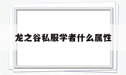 龙之谷私服学者什么属性