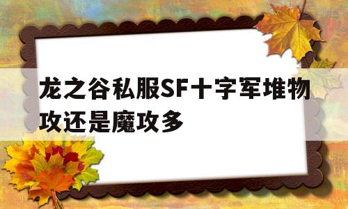 包含龙之谷私服SF十字军堆物攻还是魔攻多的词条