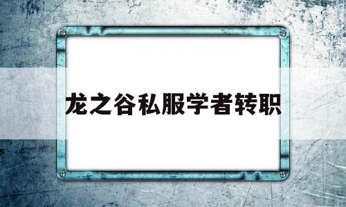 龙之谷私服学者转职