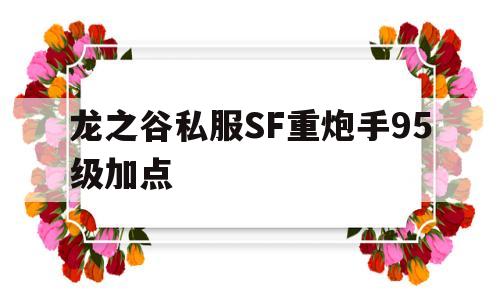 龙之谷私服SF重炮手95级加点的简单介绍