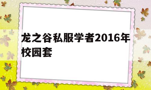 龙之谷私服学者2016年校园套的简单介绍