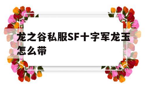 龙之谷私服SF十字军龙玉怎么带