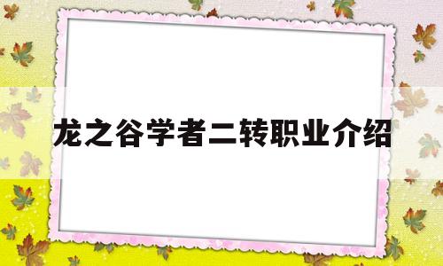 龙之谷学者二转职业介绍