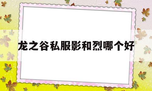 包含龙之谷私服影和烈哪个好的词条