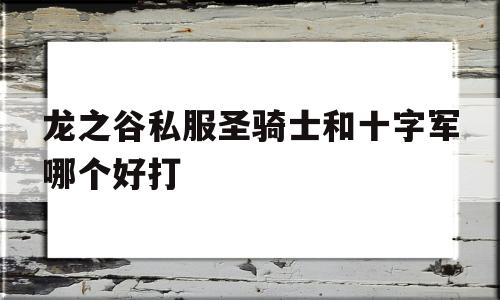 龙之谷私服圣骑士和十字军哪个好打的简单介绍