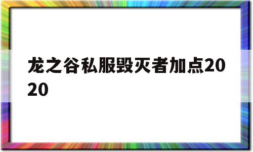 龙之谷私服毁灭者加点2020的简单介绍