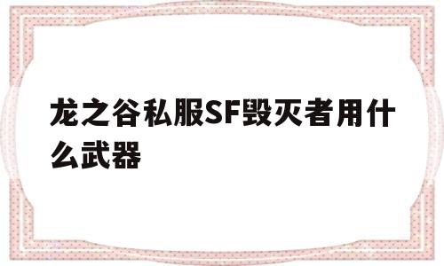 关于龙之谷私服SF毁灭者用什么武器的信息