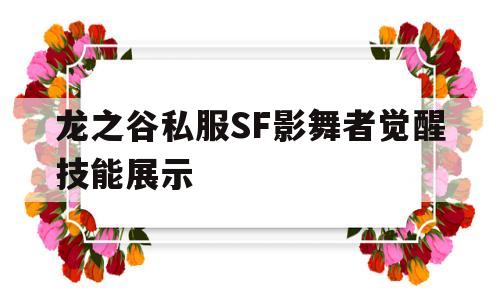 关于龙之谷私服SF影舞者觉醒技能展示的信息