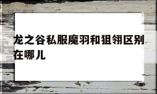 龙之谷私服魔羽和狙翎区别在哪儿的简单介绍