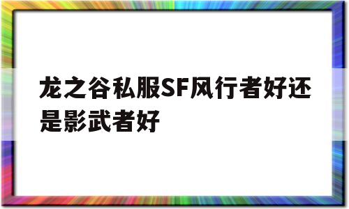 龙之谷私服SF风行者好还是影武者好的简单介绍