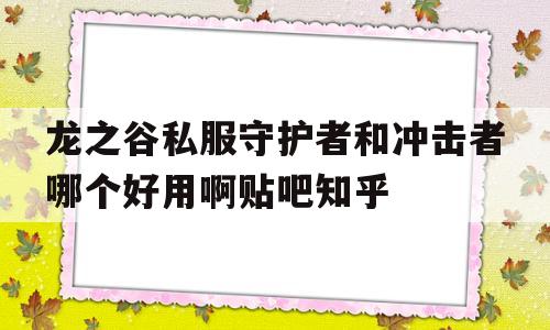 包含龙之谷私服守护者和冲击者哪个好用啊贴吧知乎的词条