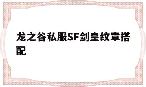 包含龙之谷私服SF剑皇纹章搭配的词条