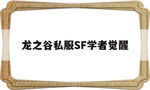 龙之谷私服SF学者觉醒