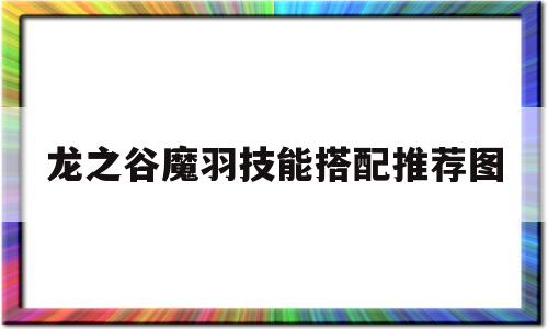 龙之谷魔羽技能搭配推荐图