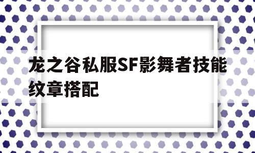 包含龙之谷私服SF影舞者技能纹章搭配的词条