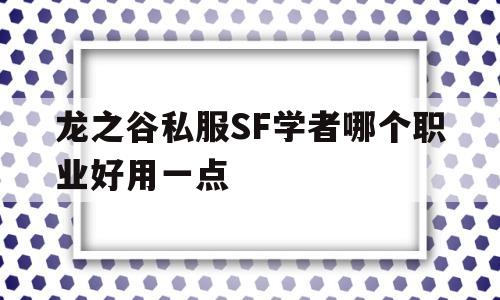 龙之谷私服SF学者哪个职业好用一点的简单介绍