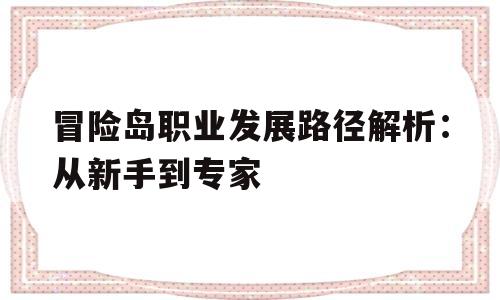 包含冒险岛职业发展路径解析：从新手到专家的词条